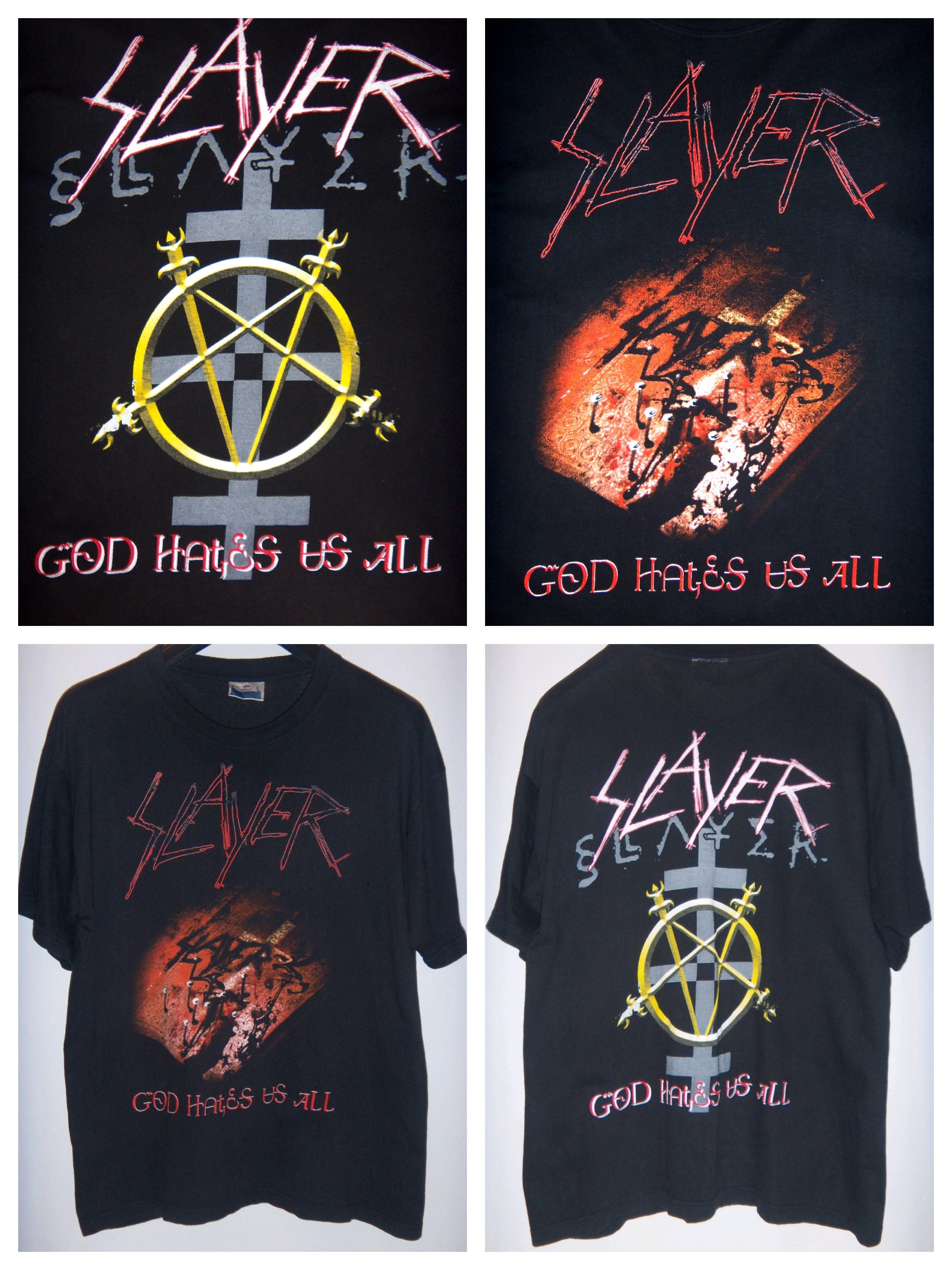 SLAYER Trash Metal Vintage T-SHIRT *god Hates Us All* Shirt