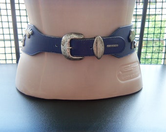 Vintage GEIGER Austrian Dirndl Leather Belt Humorous Accents Alpine Accessory Size 76 cm./EU 40