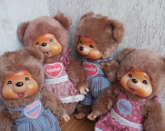 Famiglia TOBBY BEAR vintage: set di cloni Sekiguchi Monchhichi