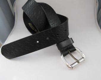 Vintage DIESEL Black Cow Leather Belt With Logo Jeweled Belt  display picture 1