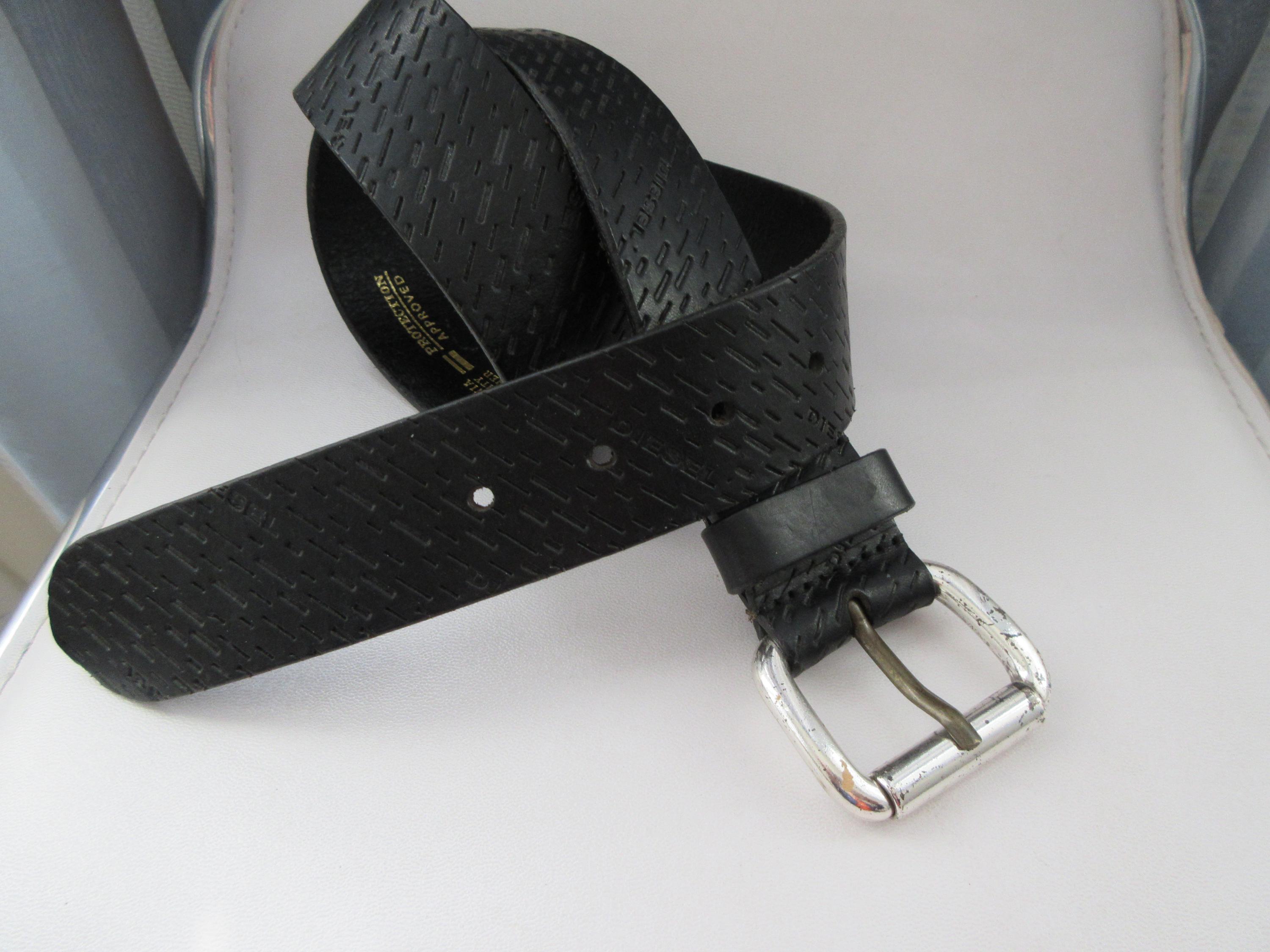 小物 2000s Diesel studs l logo belt Diesel Men Belt With Studs Logo Brown Total length 103cm Luxury