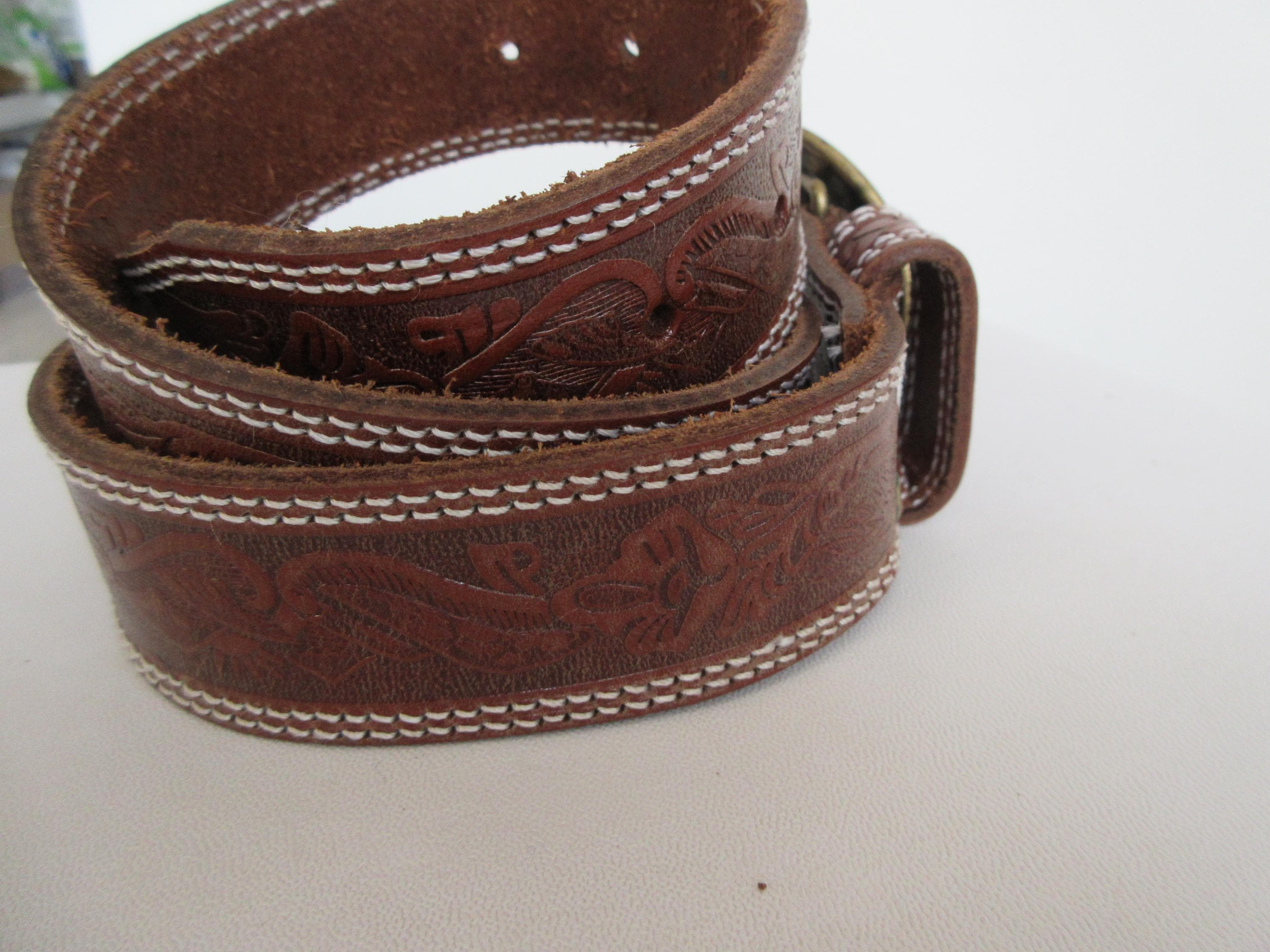 Ceinture Cuir Vintage Guns And Roses – Taille Ajustable, Homme (Occasion)