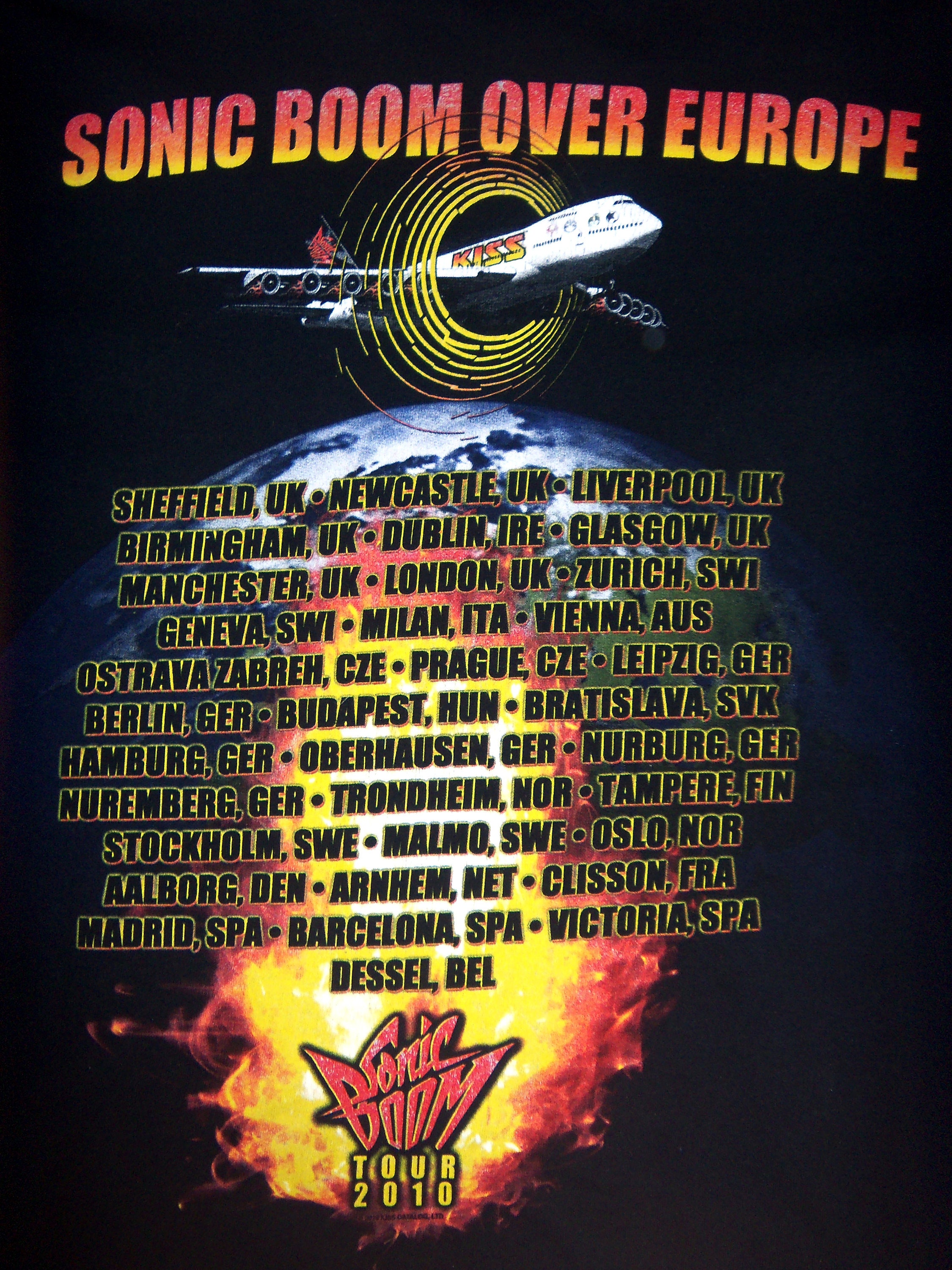 Tシャツ Tour Europe Over Boom Sonic KISS 2009  Kiss ミュージシャン