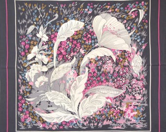 Foulard Carré En Soie Vintage JEAN PAREL - Multicolore, Pour Femme - Occasion (déjà Porté)