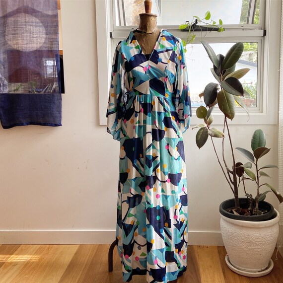 Japanese cotton voile kimono style 70s dress Gem