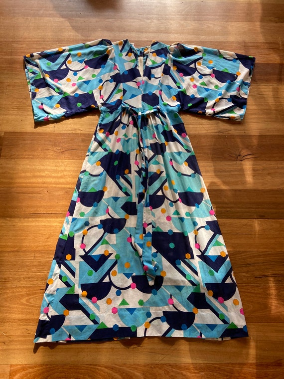 Japanese cotton voile kimono style 70s dress Gem