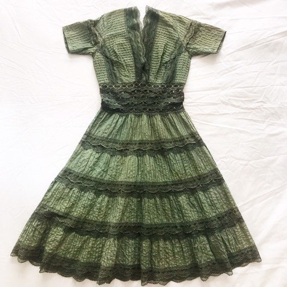 Incredible 1940s lace pintuck panel mexican weddin