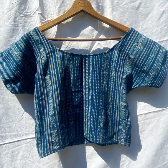 Indigo ikat top