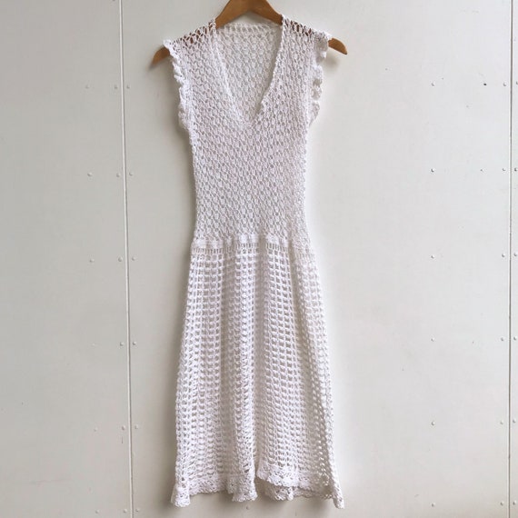 1970s flapper style crochet sun dress