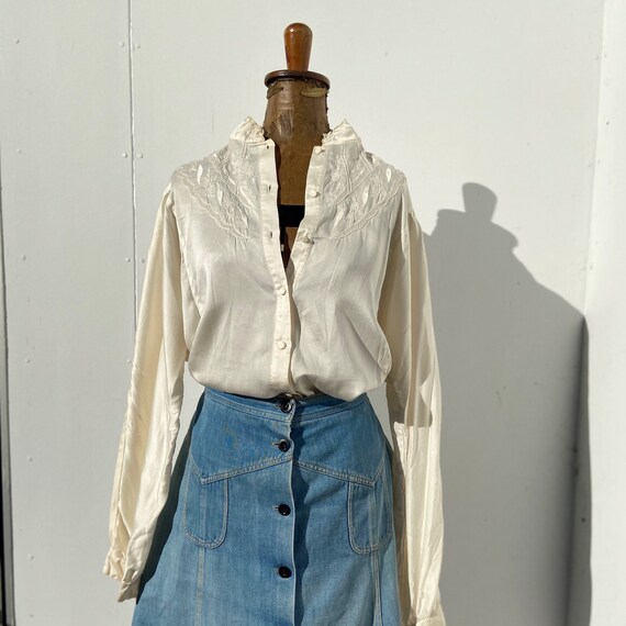 Silk embroidered blouse
