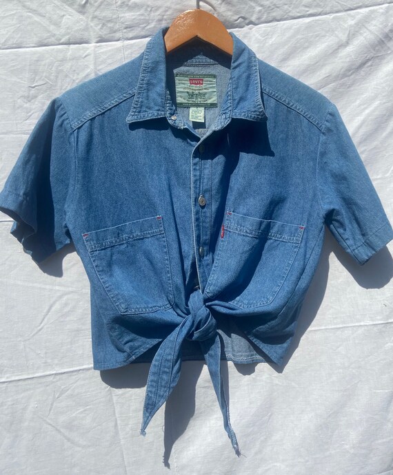 Denim tie front Levi’s top