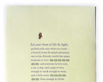 Jerome K. Jerome quotation, letterpress print