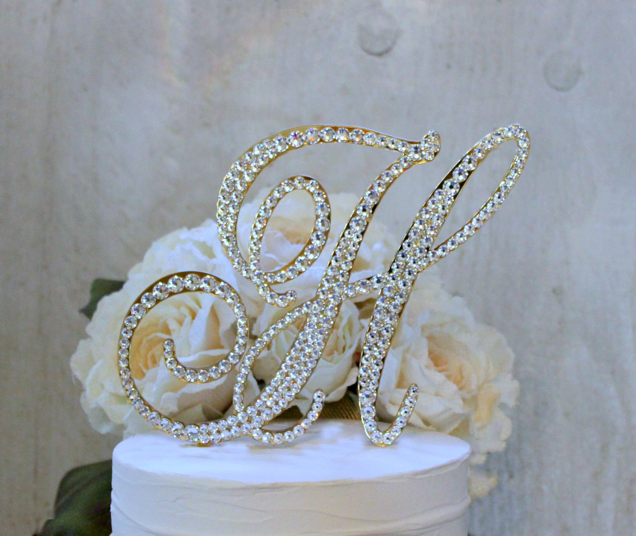 Gold Monogram Cake Topper Gold Cake Topper Wedding Cake Topper My Xxx