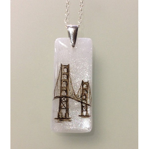 Golden Gate Bridge Rechteck Halskette - Urban San Francisco Landmark