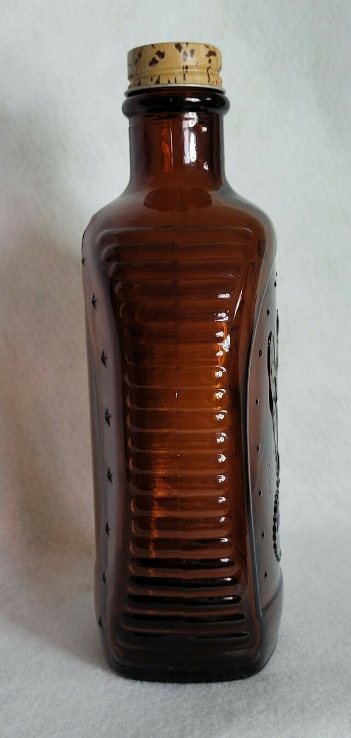 Brown Glass Bottle Log Cabin Syrup 1776 Bicentennial Etsy