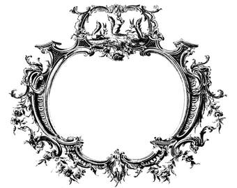 Vintage Ink Plate Squirrel Filigree Tradesman Card Frame Clip Art