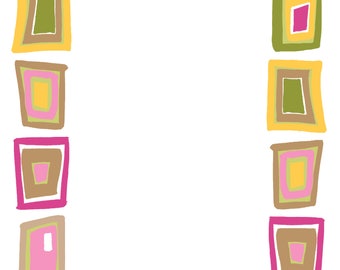 Teen Retro Funky Girl Block Border