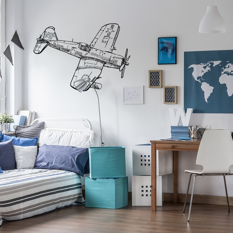 Krieg Flugzeug Stil Jahrgang Flugzeug Tusche Zeichnung Clipart bereit zum Drucken und basteln, perfekt für Jungen Zimmer und Man Höhlen Bild 3