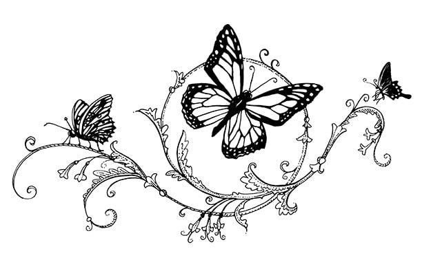 Filagree Ink Butterflies and Filigree Ink Drawing by Jeff Goodsell - Etsy