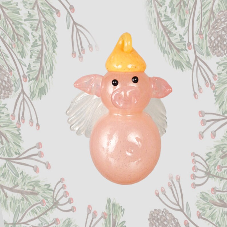 Flying Pig Ornament Christmas Flying Pig Ornament Handmade | Etsy