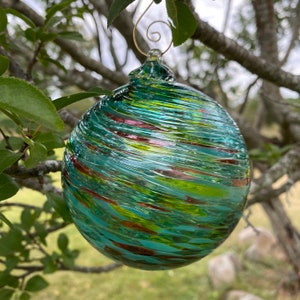 Friendship Ball, Glass Ornament, Large Handmade Ornament, Glass Ornament, Handblown Glass Ornament