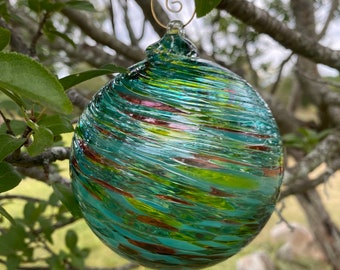 Friendship Ball, Glass Ornament, Large Handmade Ornament, Glass Ornament, Handblown Glass Ornament