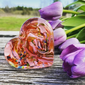 Sweethearts, Mother&#39;s Day Gift, Glass Hearts, Handmade, Glass Paperweight, Solid Glass, Valentines Day Gift, Stocking Stuffer