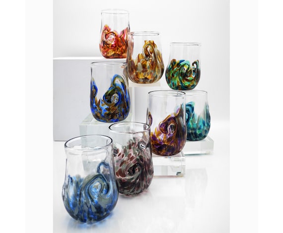 Glasses set of 8 twisty Glasses Cocktail Glass, Wine Glasses