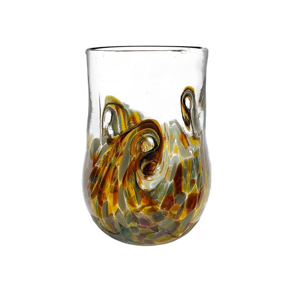 Glasses set of 8 twisty Glasses Cocktail Glass, Wine Glasses, Handblown  Glass, Handmade Glass, Neutral Glasses, Dishwasher Safe 