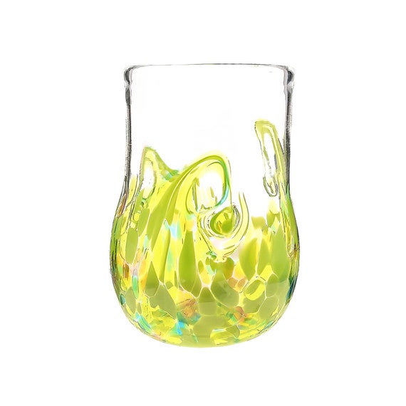 Hand-Blown Twisty Stemless Wine Glass, Set of 4