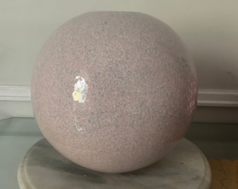 Retro Speckled Petal Pink Ceramic Chubby Vase Made in Canada