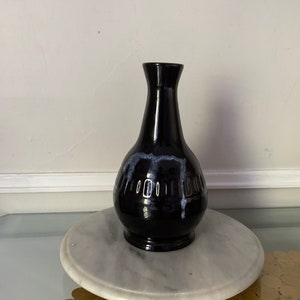 MCM Mittelgroße Tropfglasur-Keramikvase in Schwarz und Blau