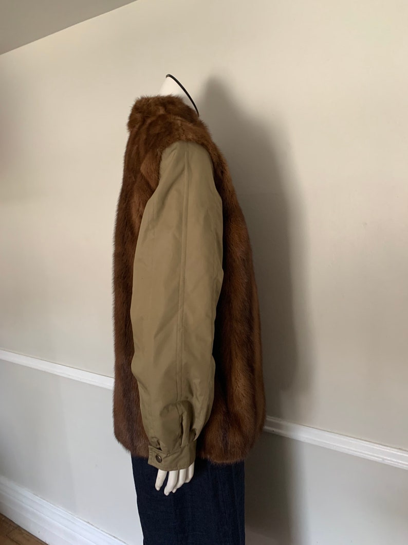 Vintage Kahnert 2 Piece Khaki /& Fur Trench Size Medium