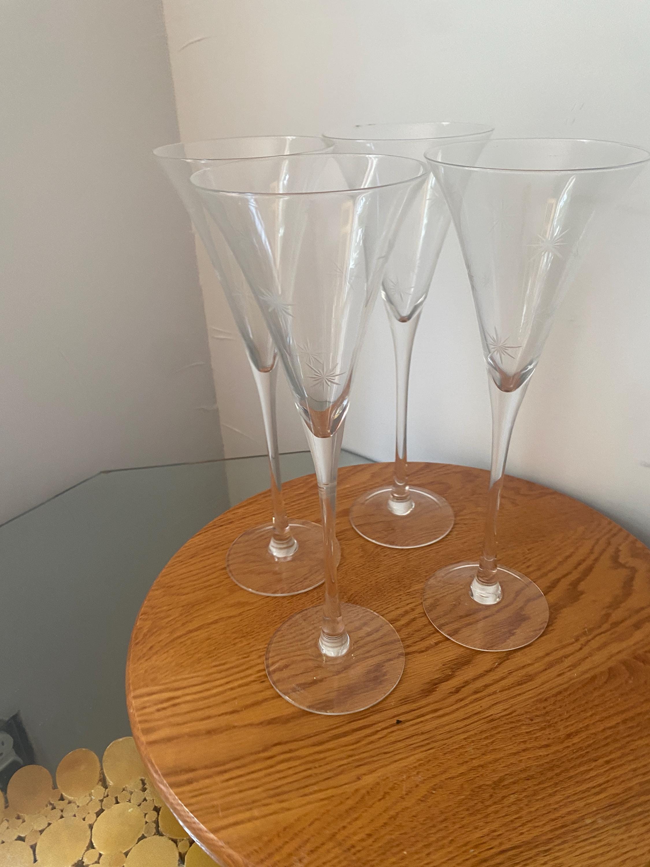 Set of 4 Waterford by Marquis Crystal Champagne Flute Etched  display picture 3