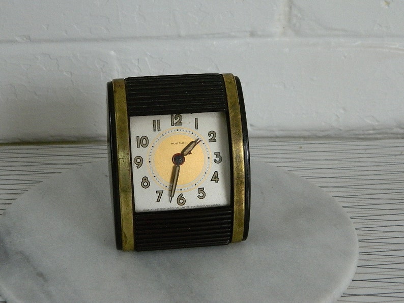 Black Westclox Portable Alarm Clock Manual Wind Up Made In Canada 100 Functional Bakelite Casing Sliding Door - Westclox Travel Alarm Clock Manual Black Westclox Portable Alarm Clock Manual Wind Up Made In Canada 100 Functional Bakelite Casing Sliding Door - Westclox Travel Alarm Clock Manual