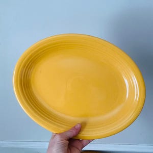 Vintage Homer Laughlin Bright Yellow Oval Platters Made in the USA