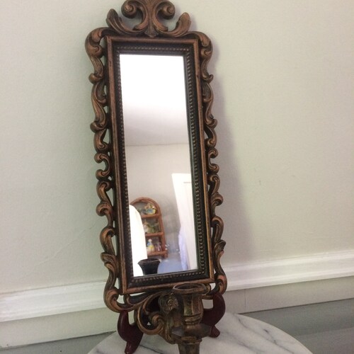 Vintage buying Coppered Plastic Mirror and Candle Holder Sconce 4 Available