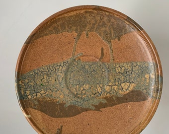 Large Handmade Natural Sandstone Colour Pottery Plate