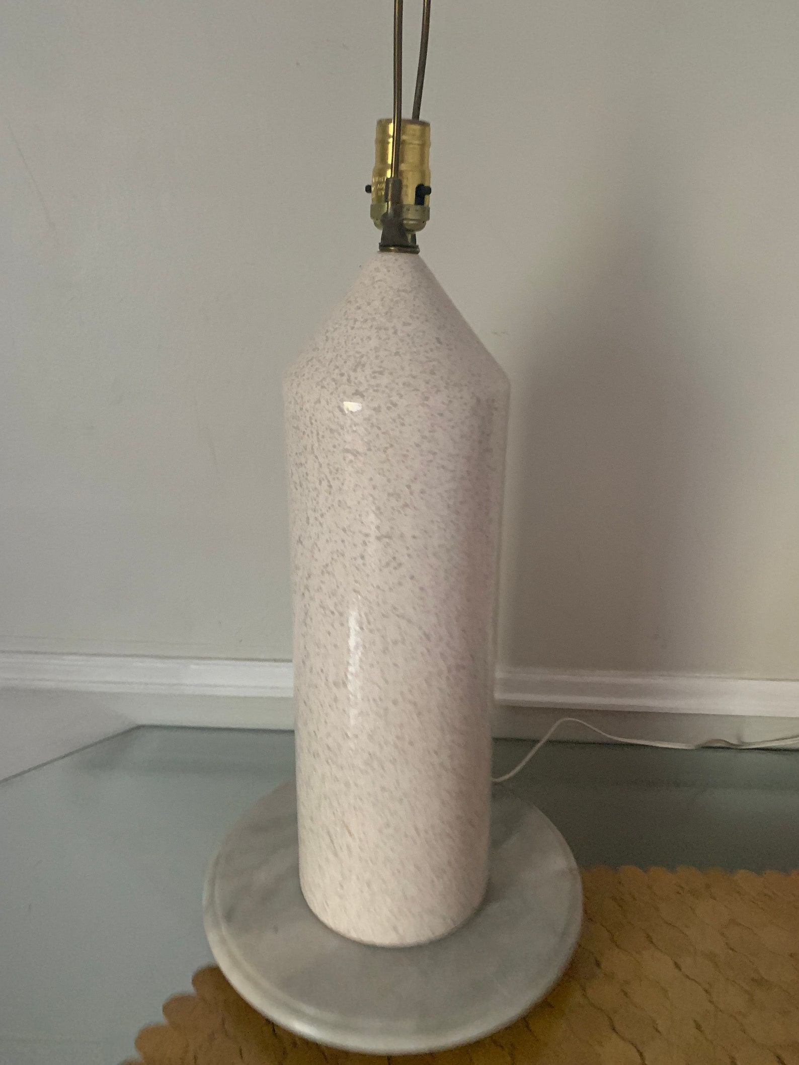 Tall Retro Speckled Pink Column Table Lamp No Shade - Etsy