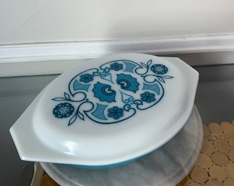 小皿2皿3ボウル4セット NAVYブルーライン US vintage Pyrex Pyrex Made USA Safe, Microwave BPA-free, - Lids Storage Round Blue 食器