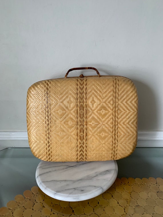 Vintage Woven Rattan Briefcase