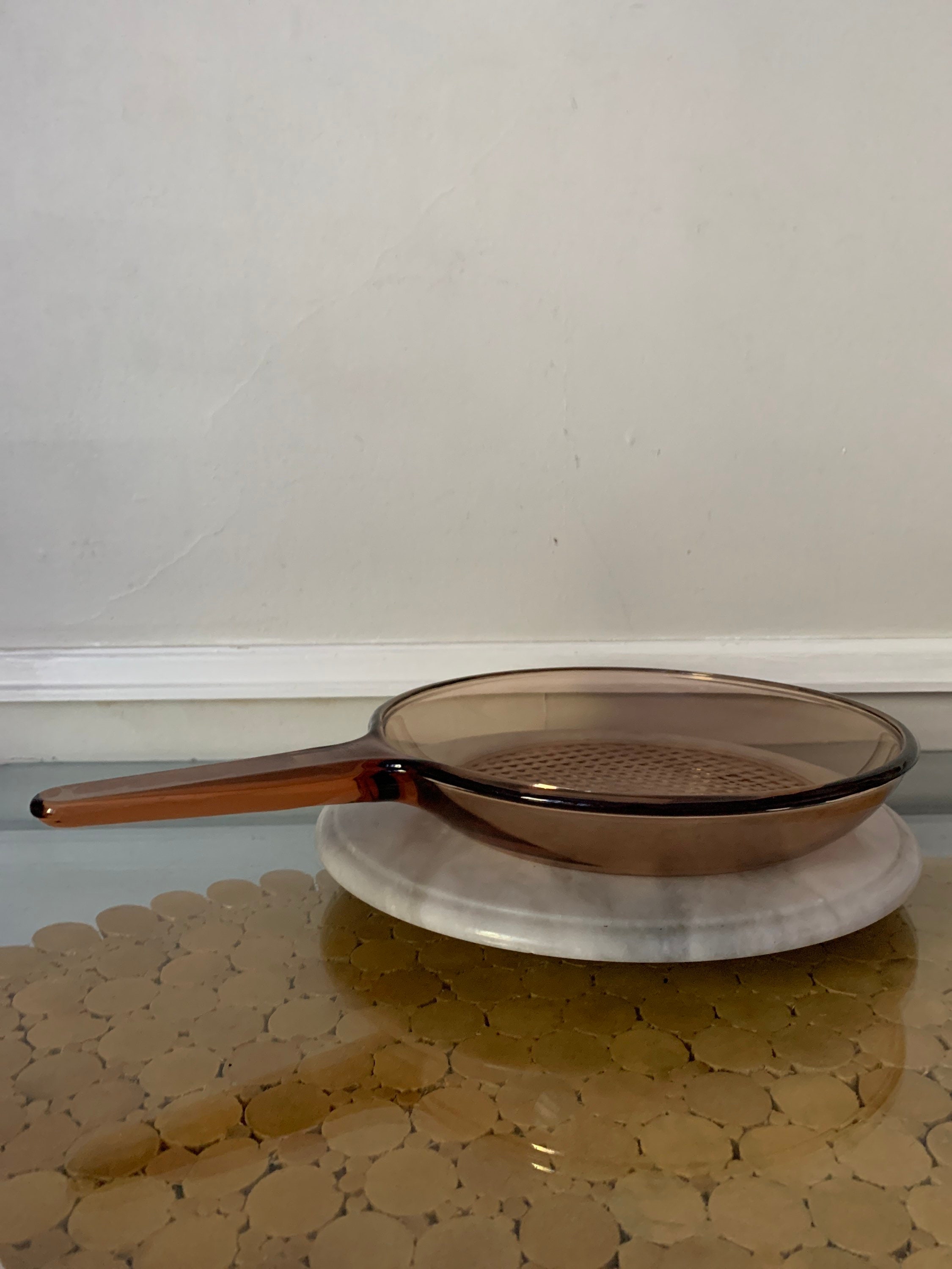 Retro Vision Corning Amber Glass Frying Pan Made In France Etsy