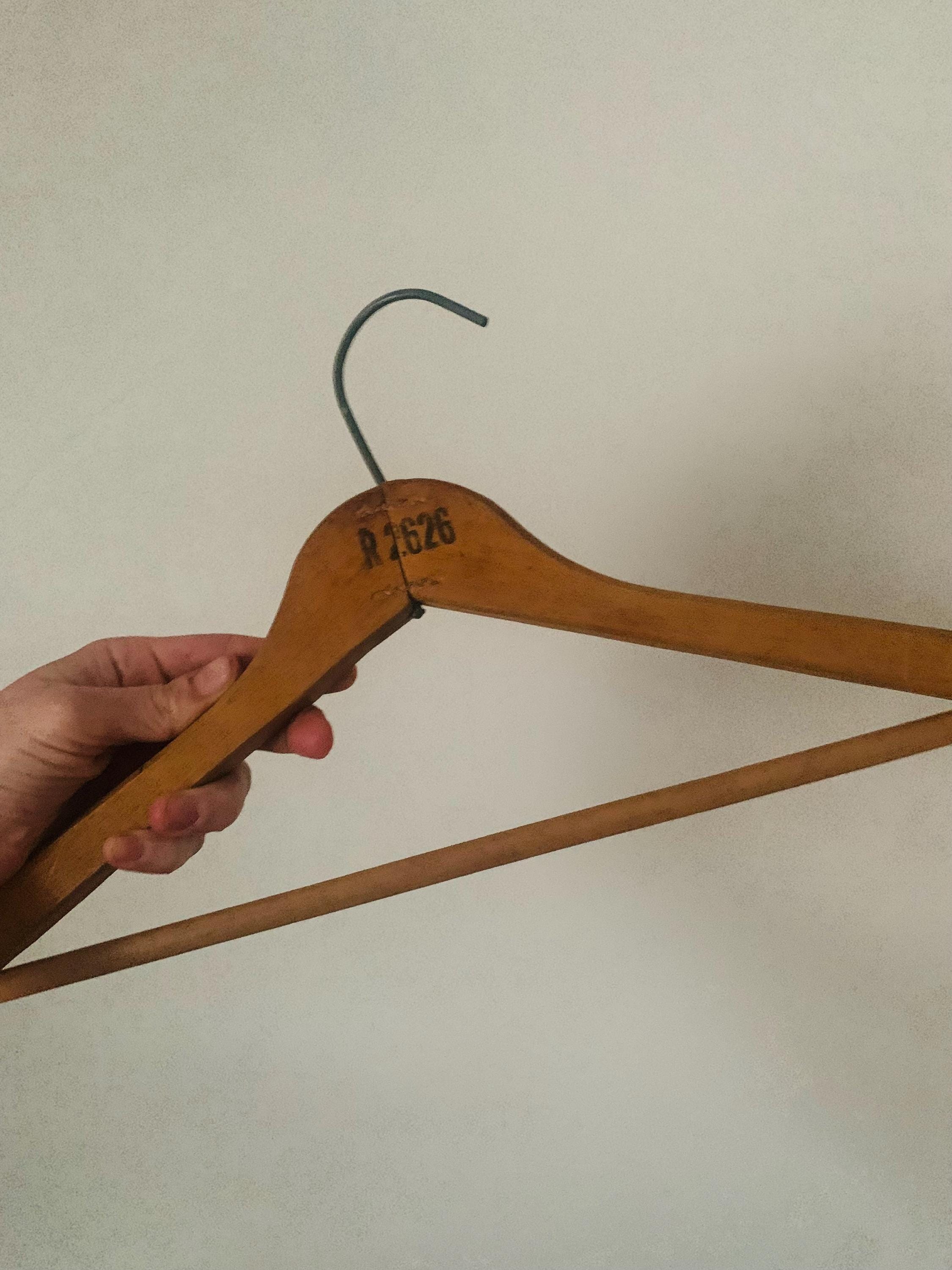 Set of 6 Vintage Hard Wood Top Hangers With Store Names - Etsy Canada