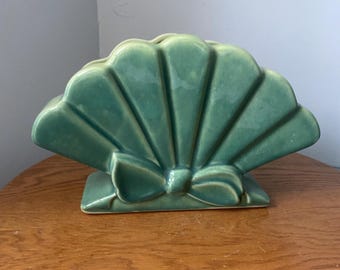 Vintage Beauceware Green Ceramic Vase Made in Canada 324