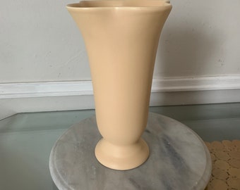 Vintage Tall Matte Soft Apricot Ceramic Vase