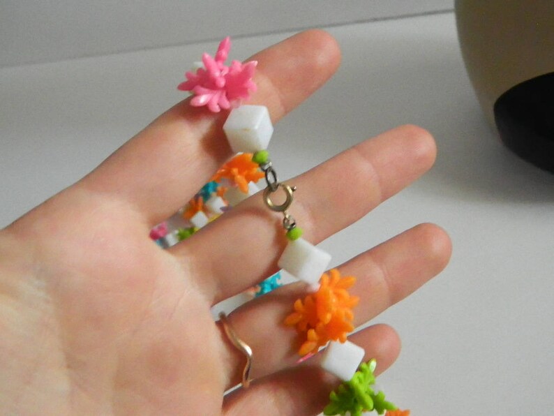 Vintage 1960s Extra Long Colourful Bead Necklace