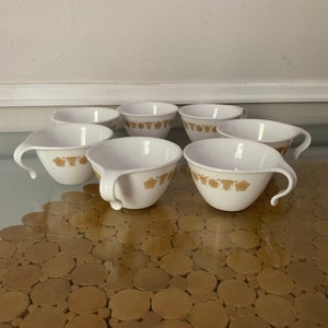 Retro Corelle|Corning Golden Butterfly Mug Set of 7 Made in USA