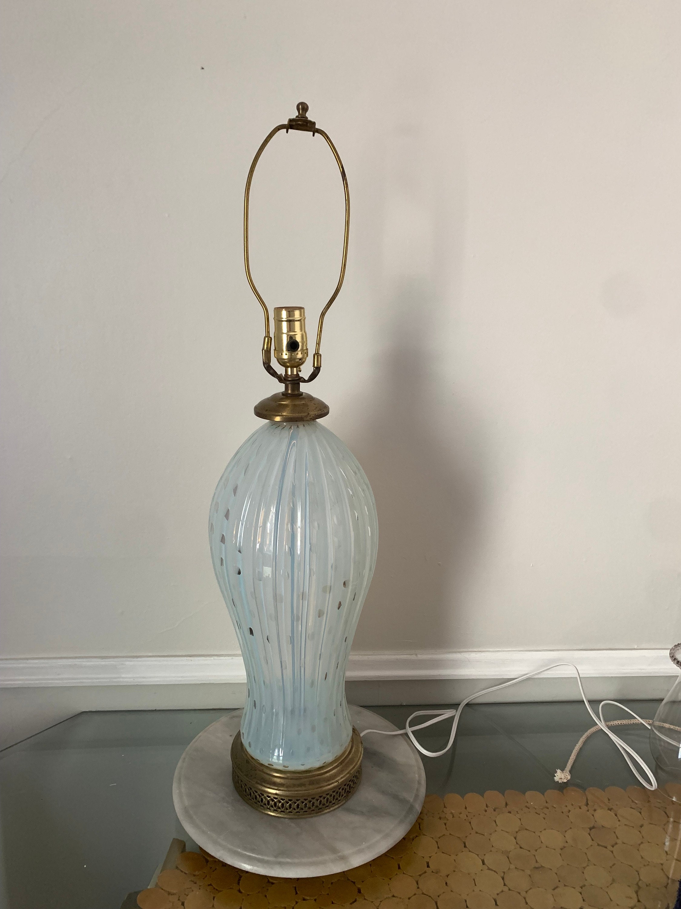 伊90s vintage lump made in Italy ムラーノガラス Vintage Italian Italy Murano Glass Lamp Silver Flecks. For