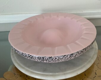 Large MCM Pink Kenwood Pottery Ashtray With Black Confetti Finish
