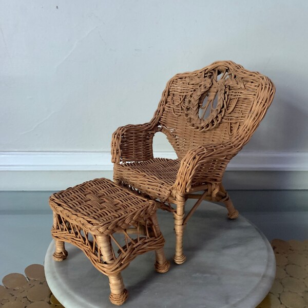 Wicker Stool Etsy